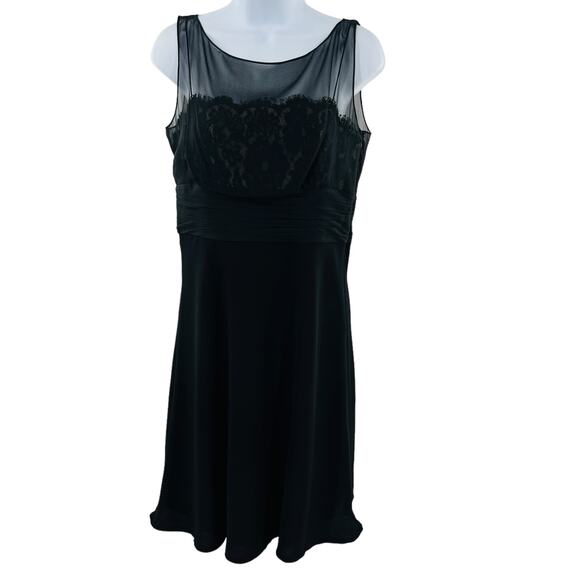 Ann Taylor Black Silk Sheer Bodice Sleeveless Cocktail Party Sheath Dress 6 - Picture 1 of 8